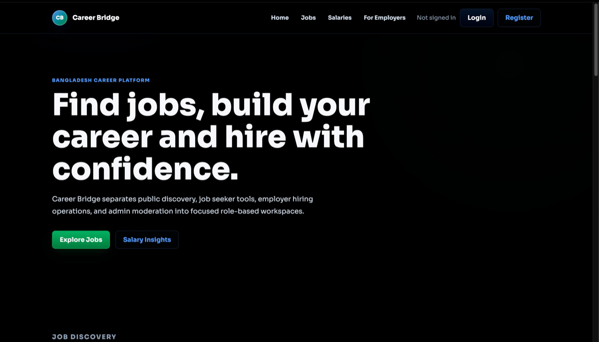 Career Bridge project screenshot